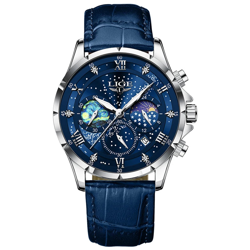 LIGE Celestial Chronograph Moonphase Watch
