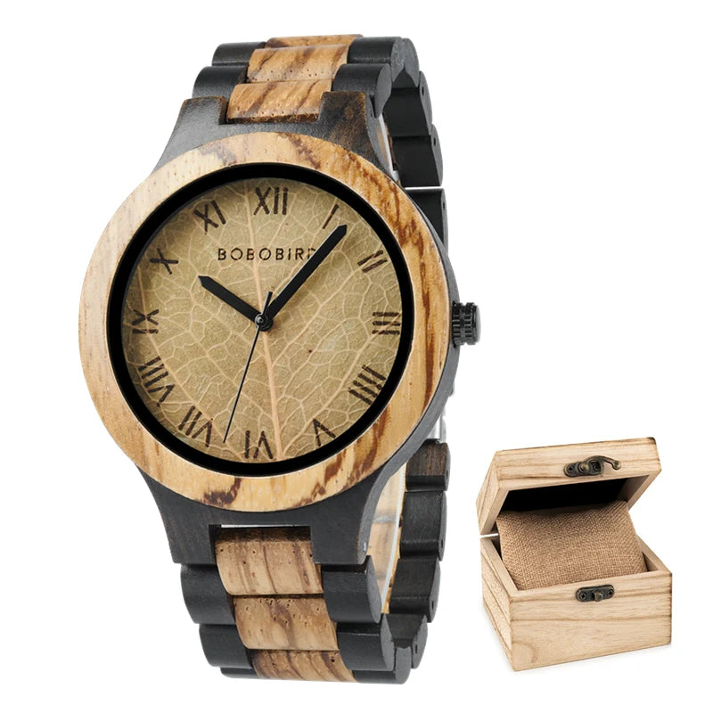 Verde Classico – Roman Leaf Dial Wood Watch Series