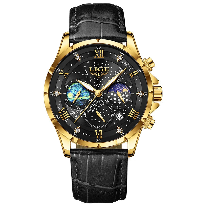 LIGE Celestial Chronograph Moonphase Watch