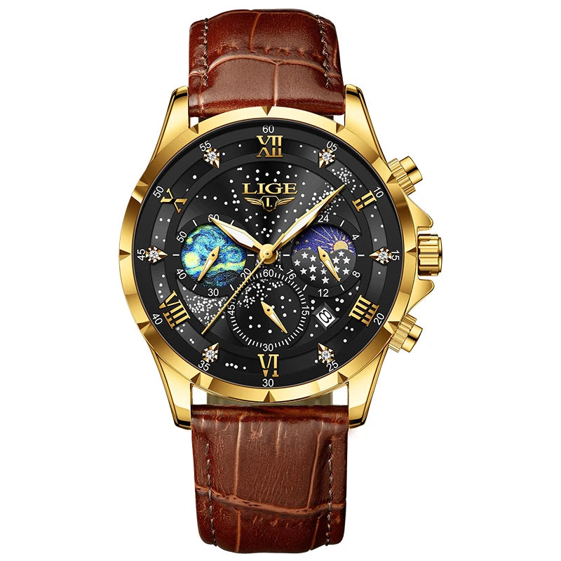 LIGE Celestial Chronograph Moonphase Watch