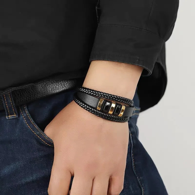 Apollo Luxe Braided Leather Bracelet