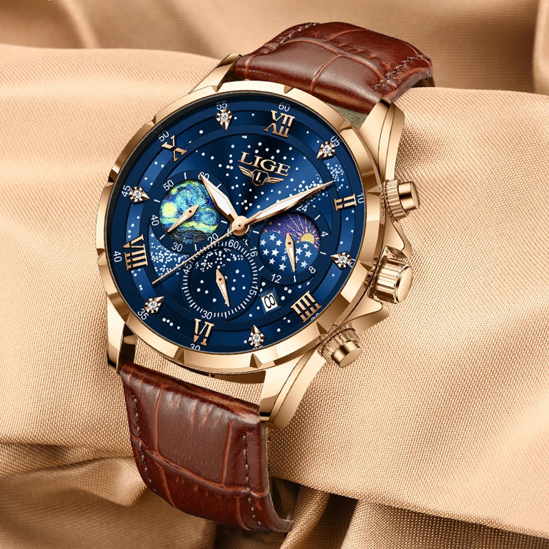 LIGE Celestial Chronograph Moonphase Watch