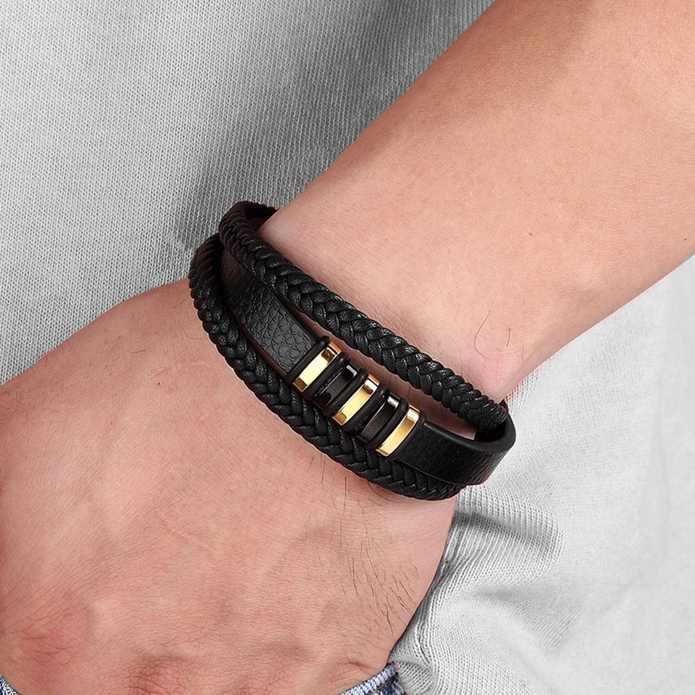 Apollo Luxe Braided Leather Bracelet