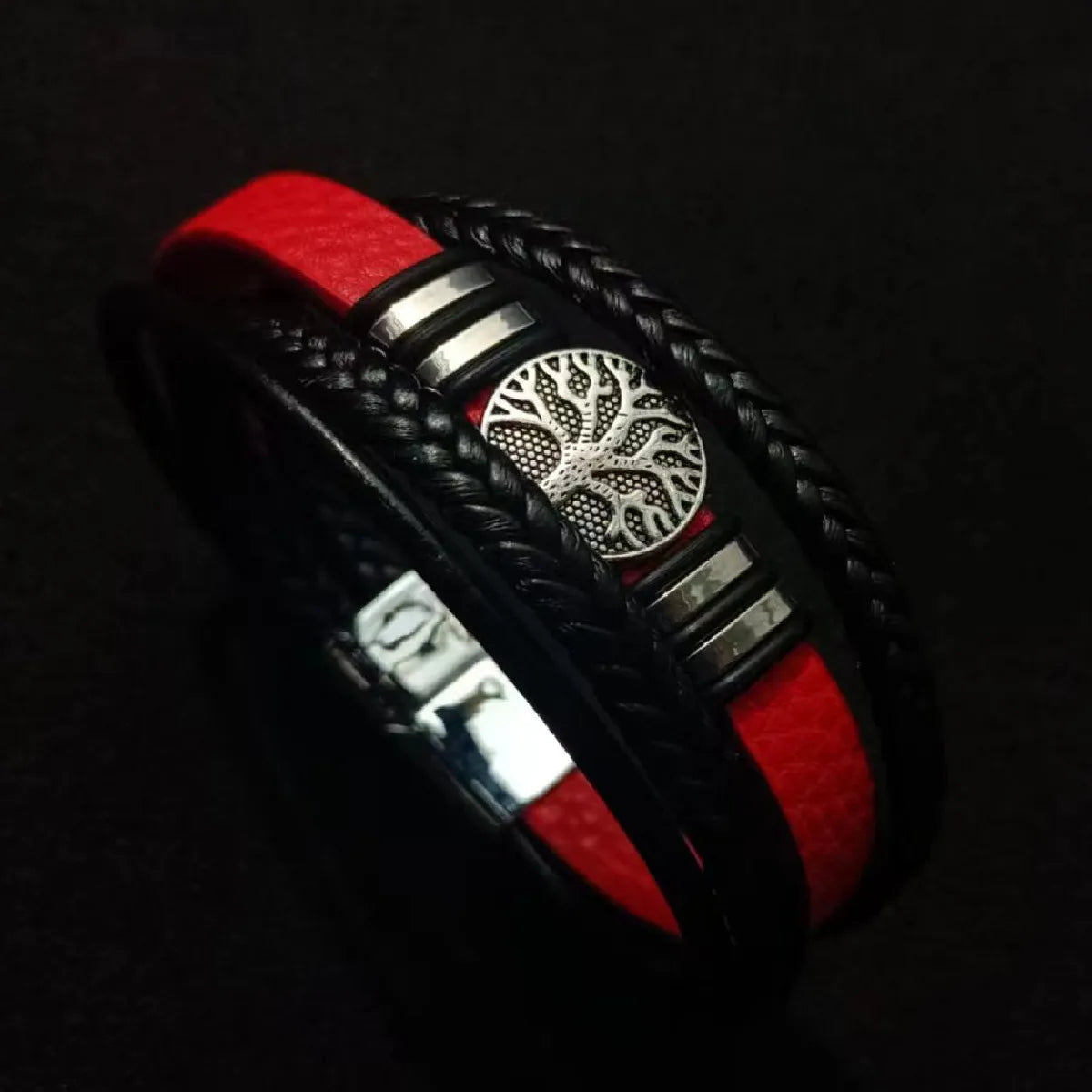 Valknut Nordic Compass Leather Bracelet