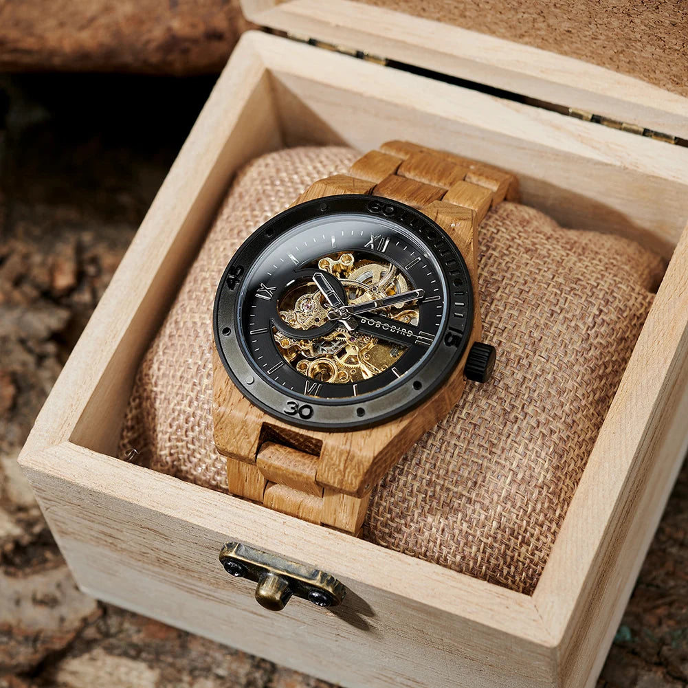 Geneva Epoch Skeleton Series – Artisan Wood & Steel Automatic Watches