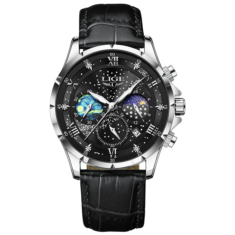 LIGE Celestial Chronograph Moonphase Watch