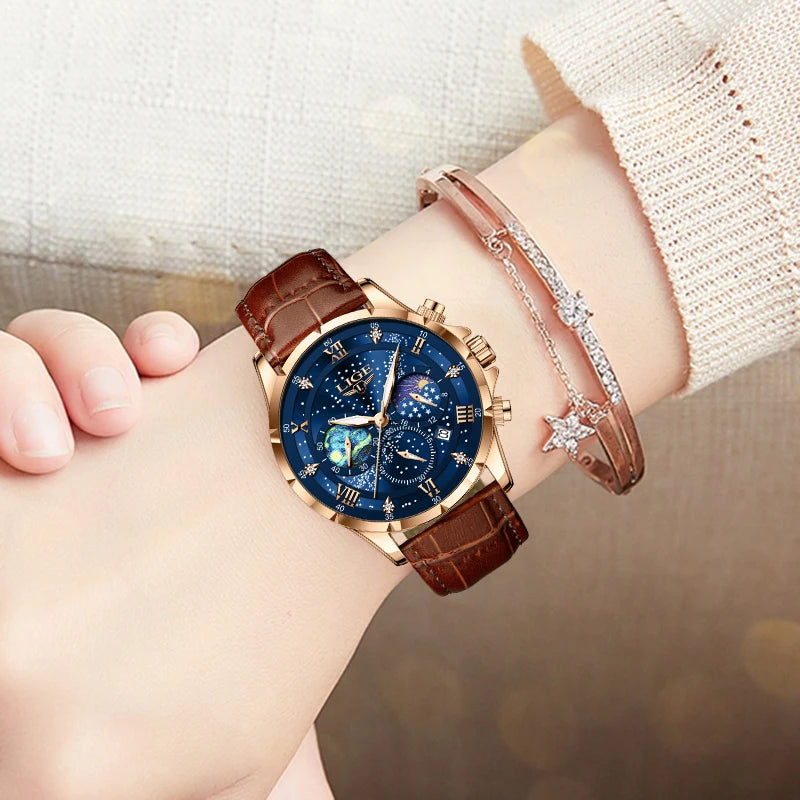 LIGE Celestial Chronograph Moonphase Watch