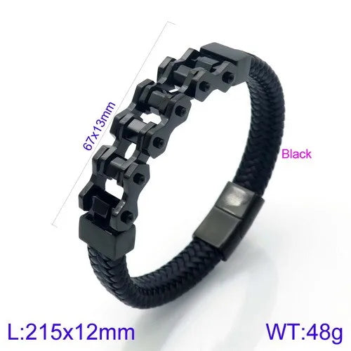 Ironclad Leather Link Bracelet