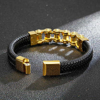 Ironclad Leather Link Bracelet