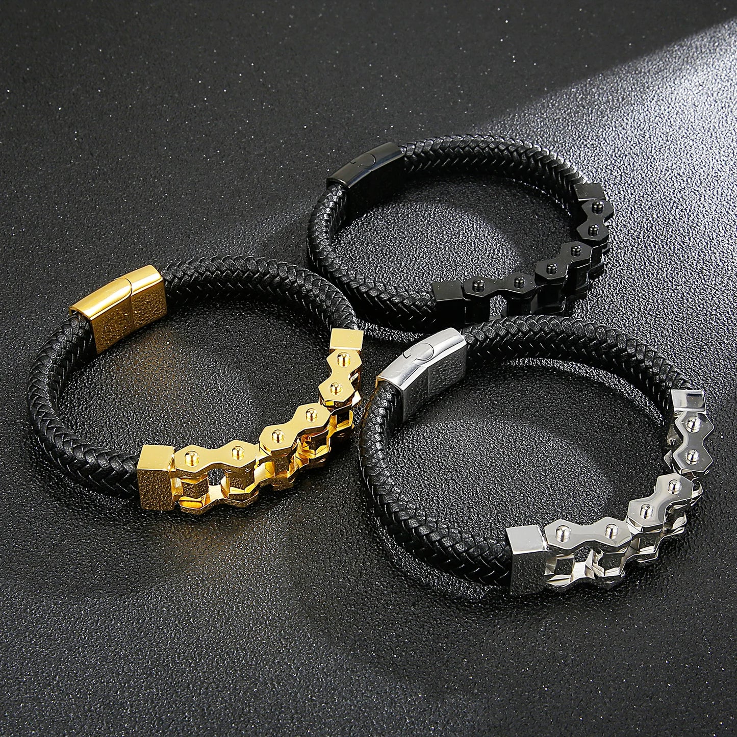 Ironclad Leather Link Bracelet