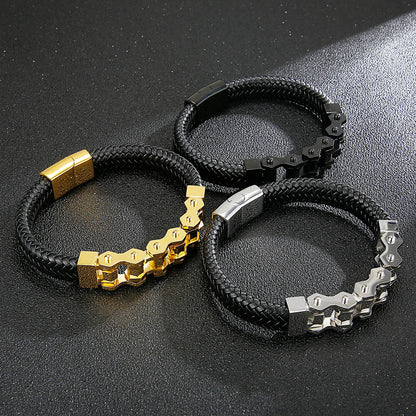 Ironclad Leather Link Bracelet