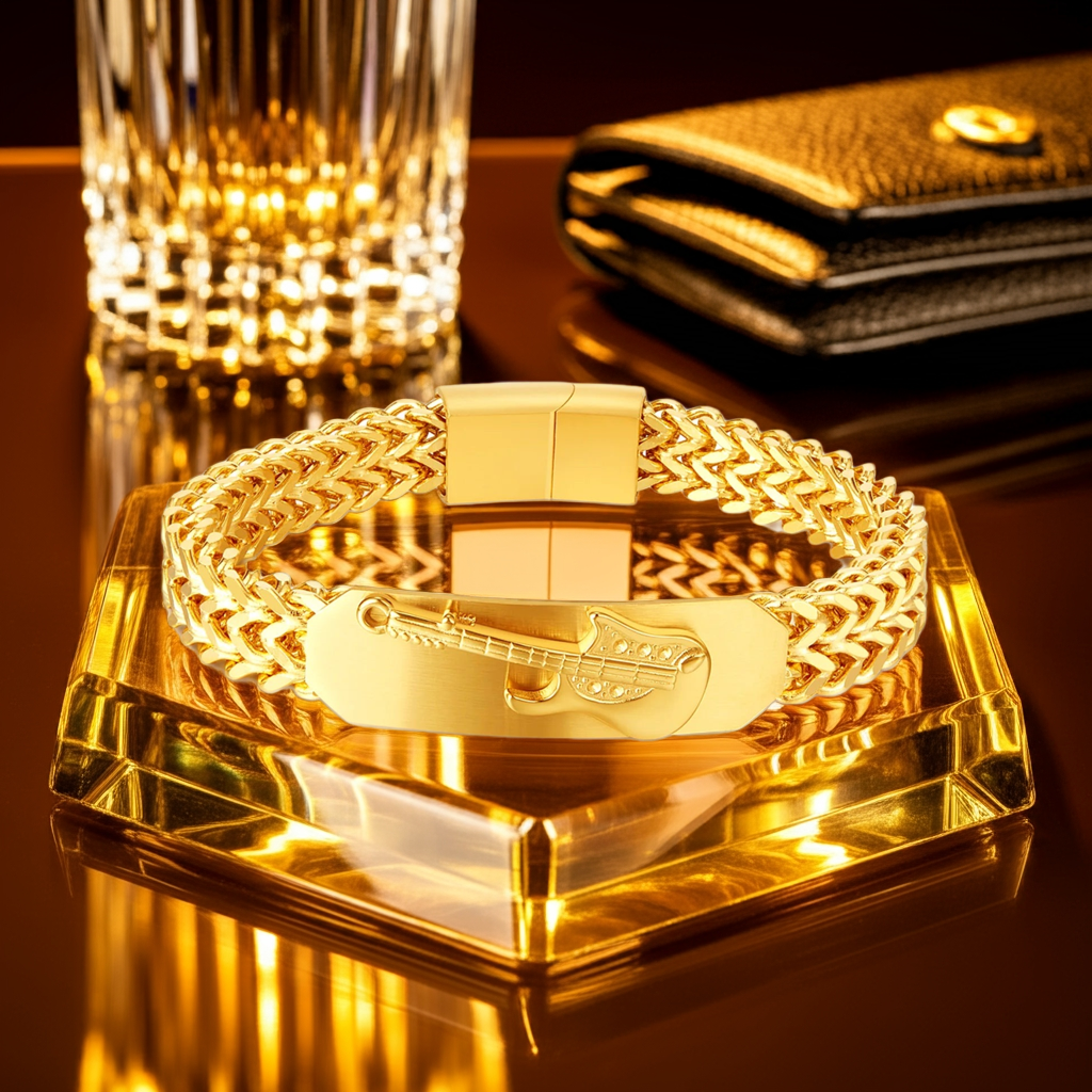 Golden Strings Guitar Bracelet