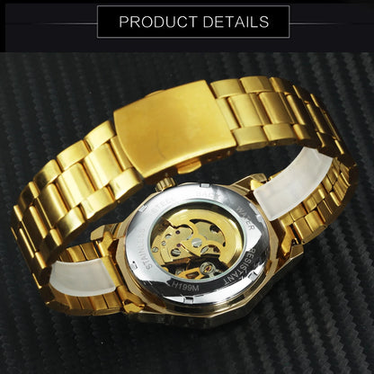 WINNER “Eclipse Steel” Skeleton Mechanical Watch