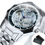 WINNER “Eclipse Steel” Skeleton Mechanical Watch