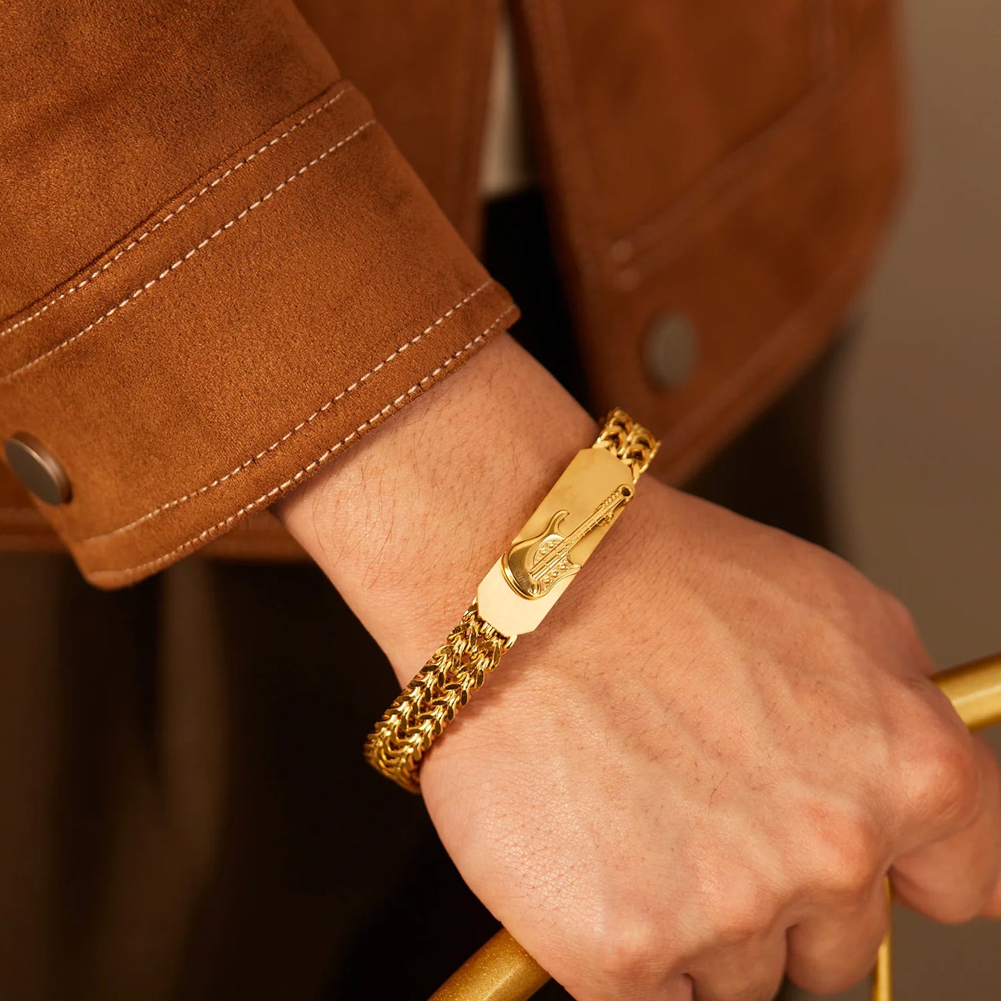 Golden Strings Guitar Bracelet