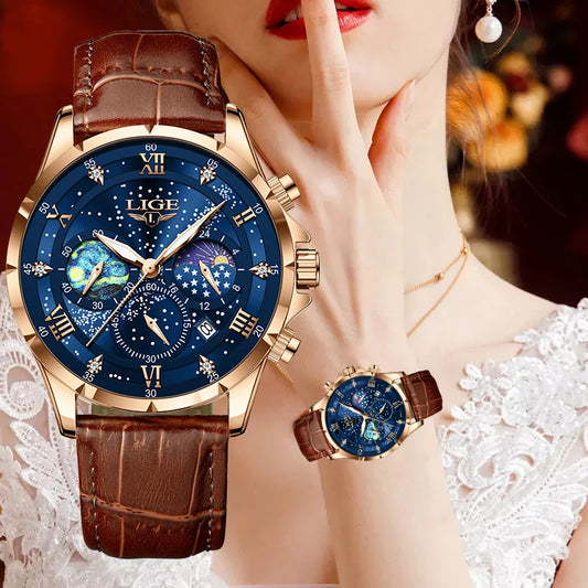LIGE Celestial Chronograph Moonphase Watch