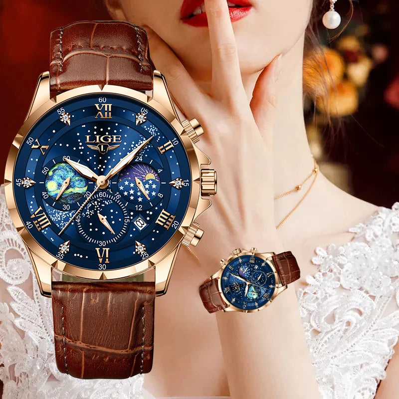 LIGE Celestial Chronograph Moonphase Watch